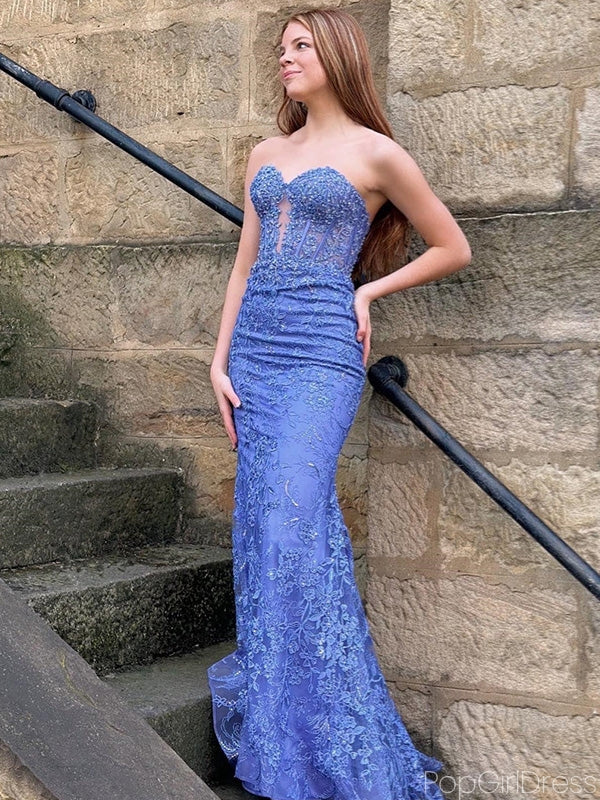 Sexy Sweetheart Mermaid Lace Long Prom Dresses With Trailing For Party Online, OL332