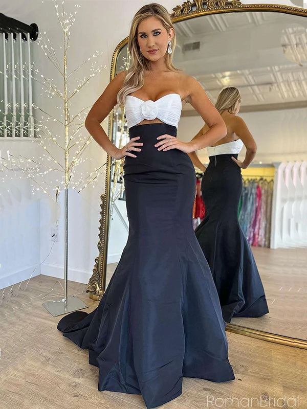 Sexy Sweetheart Mermaid Black Long Prom Dress With Trailing Online, OL299