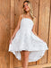 Elegant Spaghetti Strap Sleeveless Short A-line White Lace Homecoming Dresses For Party Online, HD0884