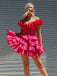 Elegant Off-shoulder Short Sleeveless Satin A-line Homecoming Dresses For Party Online, HD0956