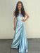 Sexy Off-shoulder Sleeveless Mermaid Satin Long Prom Dresses For Party Online, OL372