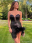 Shiny Sweetheart Sleeveless Short Mermaid Sequin Black Homecoming Dresses For Party Online, HD0877