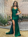 Sexy V-neck Sleeveless Mermaid Satin Long Prom Dresses With Trailing For Party Online, OL325