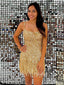 Sexy Spaghetti Strap Sleeveless Short Mermaid Sequin Homecoming Dresses For Party Online, HD0926