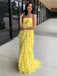 Simple Sweetheart A-line Ruffles Long Prom Dress Online, OL322