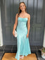 Sexy Spaghetti Strap Mermaid Satin Long Prom Dress Online, OL278