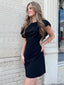 Sexy High Short Cap Sleeve Satin Black Mermaid Homecoming Dresses For Party Online, HD0973