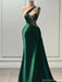 Elegant Green One-Shoulder Mermaid Long Prom Dress Ideas, Evening Party Dresses ,OLP1166