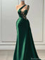 Elegant Green One-Shoulder Mermaid Long Prom Dress Ideas, Evening Party Dresses ,OLP1166