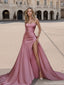 Sexy Pink Sweetheart Mermaid Side Slit Long Prom Dress Ideas, Evening Party Dresses ,OLP1162