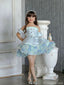 Cute Blue Sweetheart Short A-Line Flower Girl Dress , FGS0035