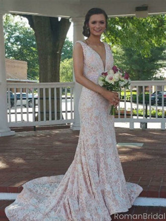 Elegant V-Neck Mermaid Long Prom Dress Ideas, Birthday Party Dresses , OLP1155