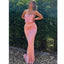 Elegant Mermaid Straight Neck Sleeveless Satin Long Bridesmaid Dresses Online, BG766
