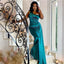 Elegant Mermaid One Shoulder Sleeveless Satin Long Bridesmaid Dresses Online, BG767