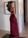 Sexy Spaghetti Strap Sleeveless Mermaid Satin Evening Prom Dresses Online, OLP998