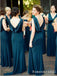 Simple V-neck A-line Backless Chiffon Sheath Bridesmaid Dresses, BG231
