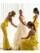 Ruffles Bright Yellow Log Mermaid Bridesmaid Dresses, BG181