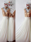 A-line Elegant Chiffon V-neck Sleeveless Floor Length Sequins Bridesmaid Dresses, BG190