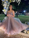 Beautiful A-line Sequins Sleeveless Ankle Length Prom Dress Evening Dress, OL611