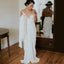Hot selling Floor-length V-neck Sleeveless White prom dress, long Wedding Dress with train, WD0304