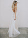 A-Line Deep V-Neck Backless Long Tulle Prom Dresses, PD0677