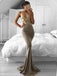 Mermaid Spaghetti Straps V-neck Prom Dress With Appliques, PD0595