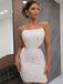 Sparkly Spaghetti Straps Backless White Sequins White Homecoming Dresses Online, HD0591