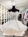 Elegant Off the Shoulder Applique A-line Organza White Homecoming Dresses Online, HD0604