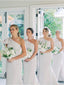 Simple One Shoulder Sleeveless Mermaid Bridesmaid Dresses with Bowknot, BG371