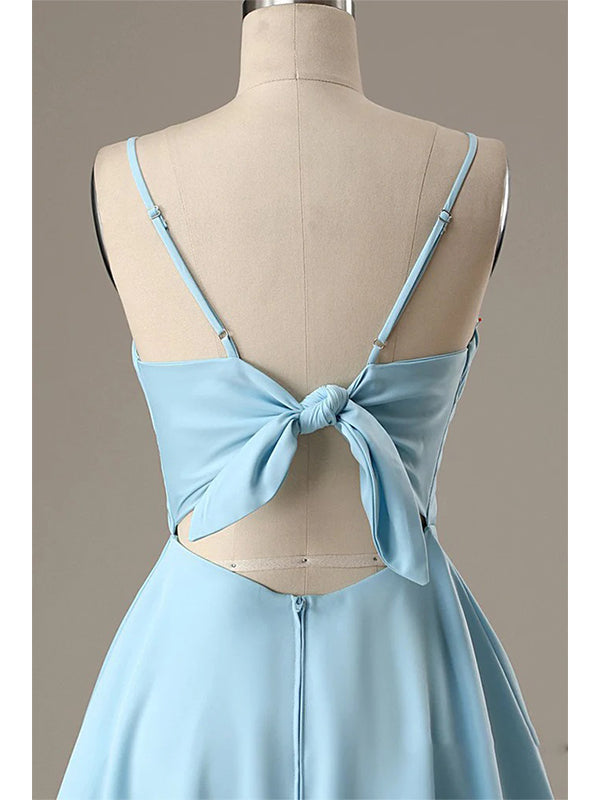 Simple Spaghetti Straps Short Light Blue Back To School Dress Homecoming Dresses Online, HD0626
