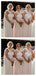 Elegant Pink One Shoulder Tulle A-line Bridesmaid Dresses, BG202