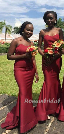 Sexy Mermaid Sweetheart Sleeveless Long Bridesmaid Dresses Online,RBWG0076