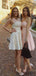 A-line Strapless Lace-up Back Short Satin Bridesmaid Dresses.BD10128