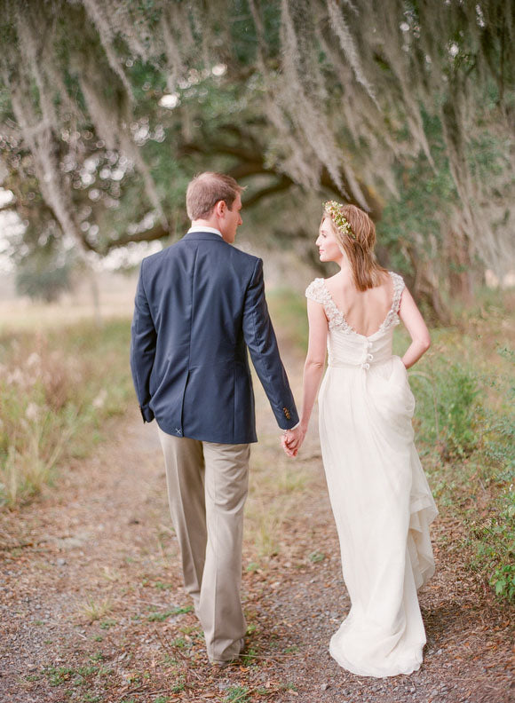 Long Chiffon Sweetheart Elegant Beaded Cap Sleeve Backless Lace Wedding Dress, WD0372