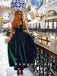 Alluring A-Line Straps Velvet Tea Length Prom Dresses Online,RBPD0107