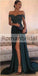 Gorgeous Floor-Length Split Off-the-Shoulder Lace Elegant Long Evening Dress, Long Prom Dress, PD0434