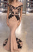 Off-shoulder Mermaid Black Lace Appliques Train Prom Dress, PD0617