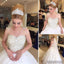 Popular Cheap Luxury Rhinestone Illusion Beaded Tulle Wedding Party Dresses, WD0010