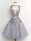 Gorgeous Silver A-line Sleeveless Homecing Dresses, WGP161