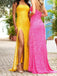 Elegant Sequins Sheath Prom Dresses with Side Split, WGP162