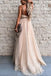 Elegant V-neck Spaghetti Straps A-line Tulle Prom Dresses, WGP163