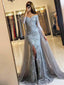 Elegant Mermaid Off Shoulder 3/4 Sleeves Prom Dresses with Side Split, WGP164
