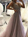 Sparkly V-neck A-line Backless Tulle Prom Dress, WGP168