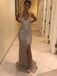 Sparkly Deep V-neck Mermaid Prom Dress with Side Split, WGP239