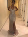 Sparkly Deep V-neck Mermaid Prom Dress with Side Split, WGP182