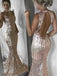 Sparkly Sleeveless Open Back Mermaid Prom Dress, WGP246