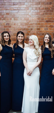 Newest One-shoulder Cheap Long Bridesmaid Dresses Online,RBWG0032