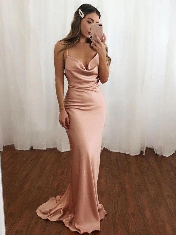 Elegant Mermaid Spaghetti Straps Prom Dress, WGP310