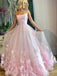 Pink Spaghetti Straps A-line Tulle Prom Dress, WGP329