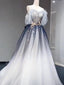 Elegant Off Shoulder Tulle Beaded Prom Dress, OL545